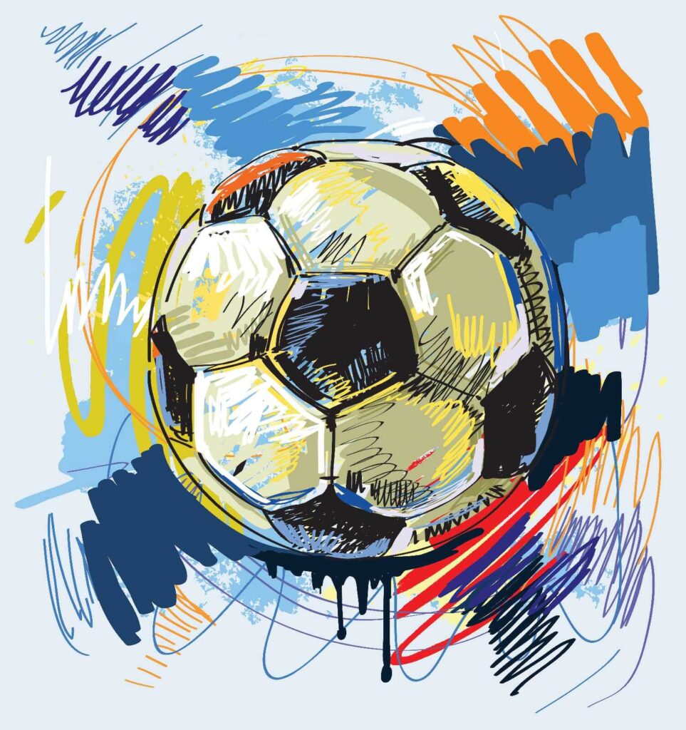Pallone tra scarabocchi — design completo