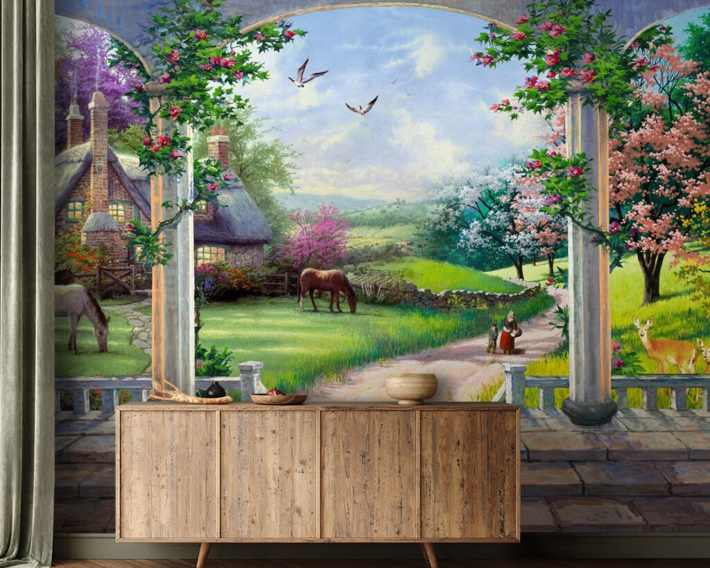 Terrazza fiorita con cavalli — ambiente 1
