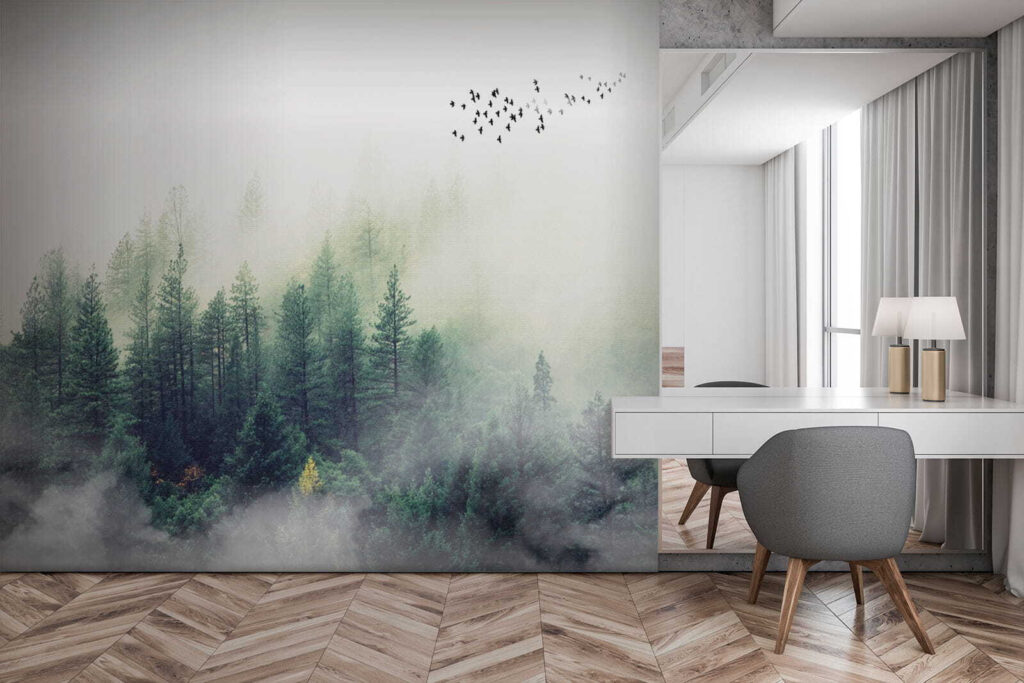 Piccoli pini nella nebbia — ambiente 6