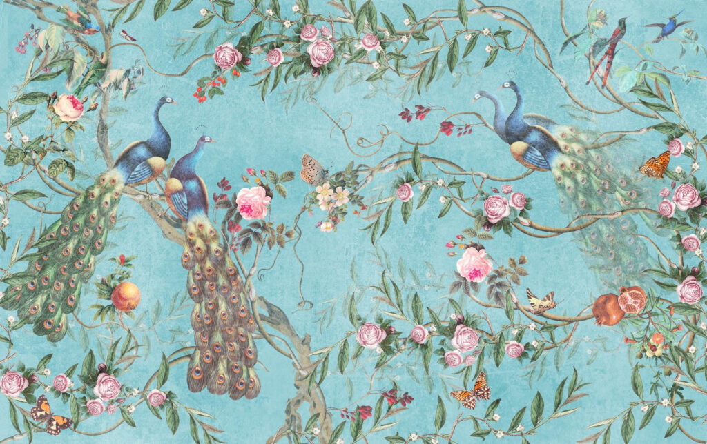 Pavoni tra le rose — design completo