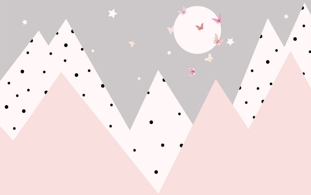 Monti rosa con puntini — design completo