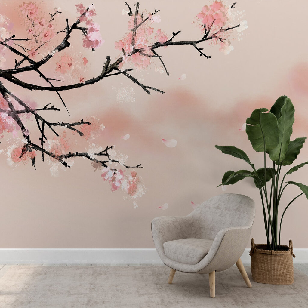 Petali rosa in movimento — ambiente 3