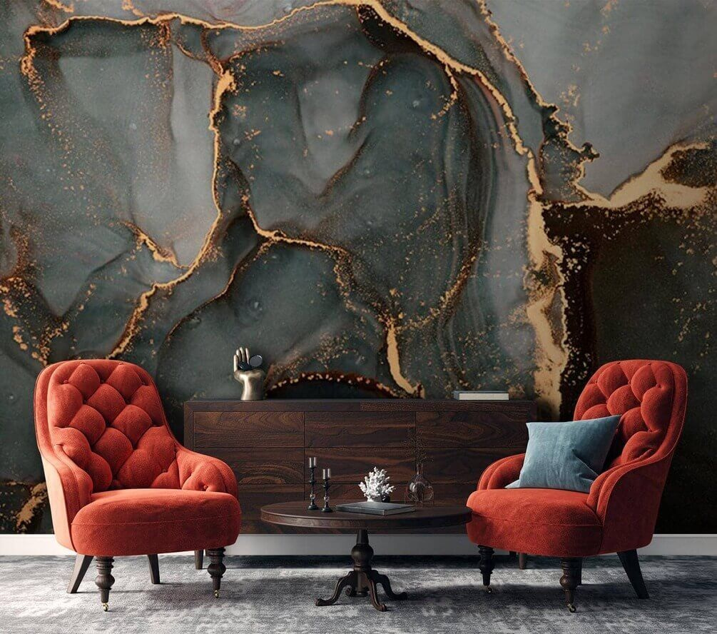 Fratture dorate sul grigio — ambiente 1