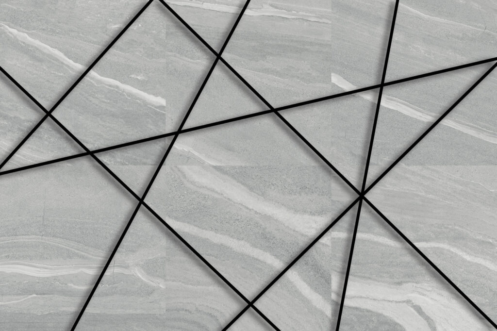 Linee nere su grigio — design completo