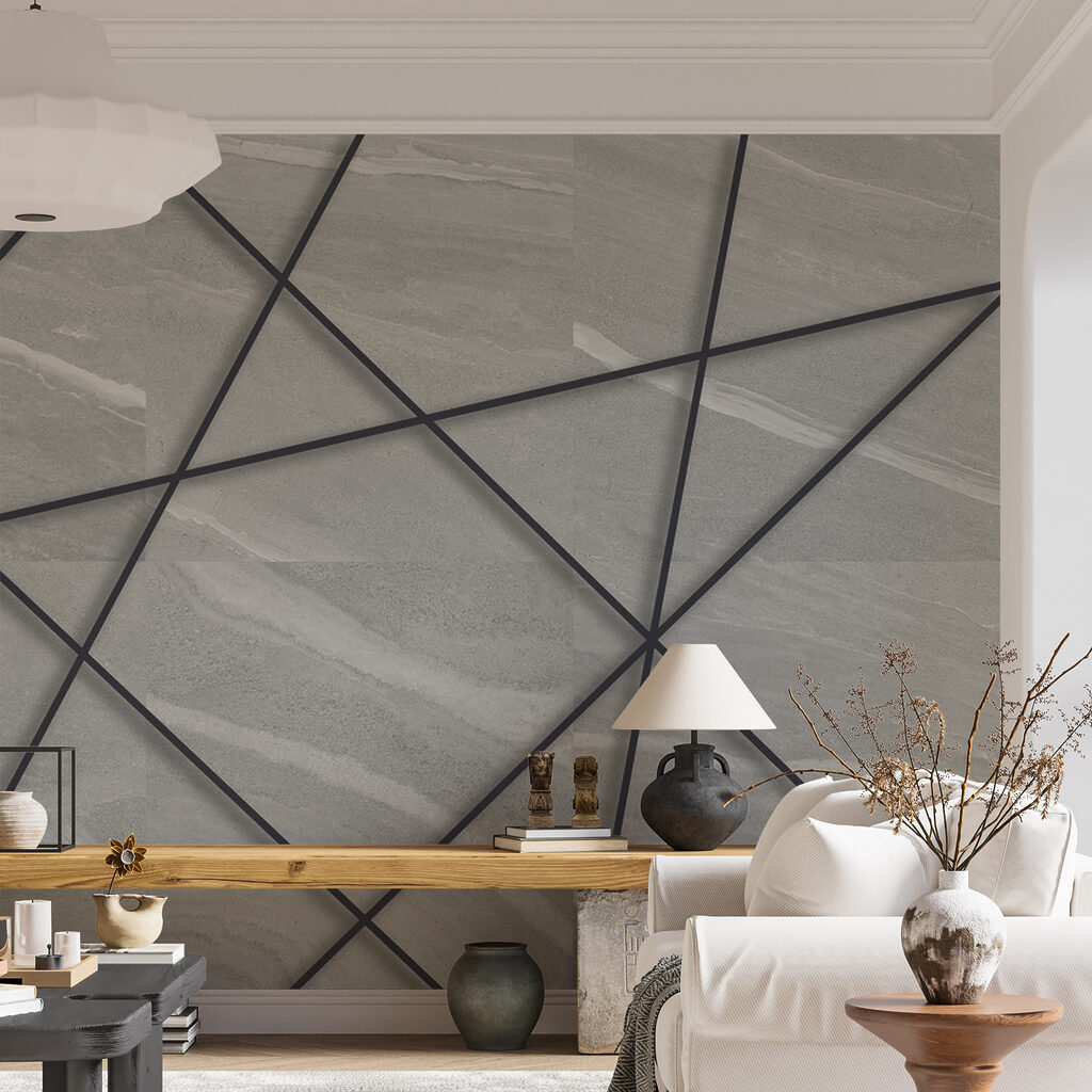 Linee nere su grigio — ambiente 10