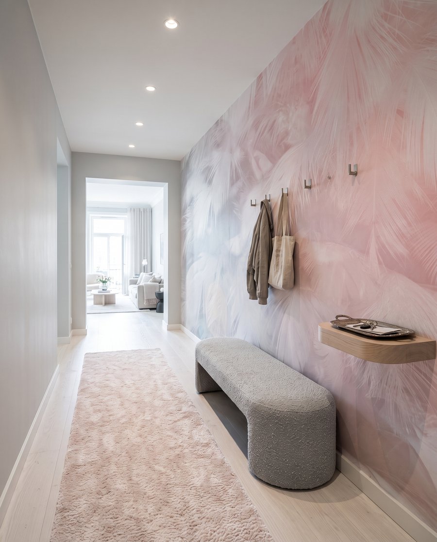 Piume in foschia rosa — ambiente 3