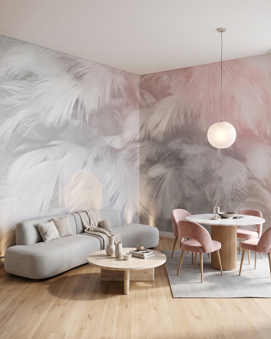 Piume in foschia rosa — ambiente 4
