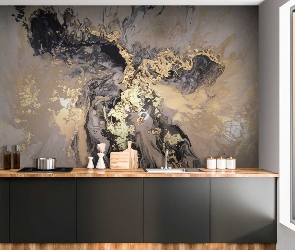 Vernice scura, spruzzi d’oro — ambiente 8