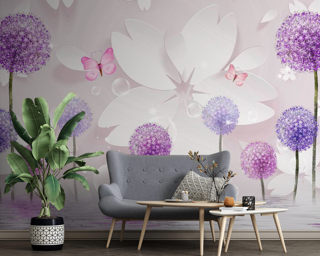 Fiori rotondi e farfalle — ambiente 1