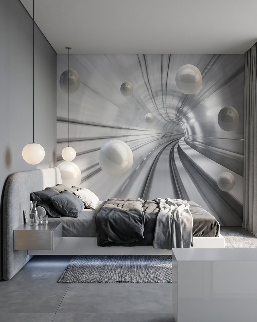 Sfere nel tunnel in un ambiente