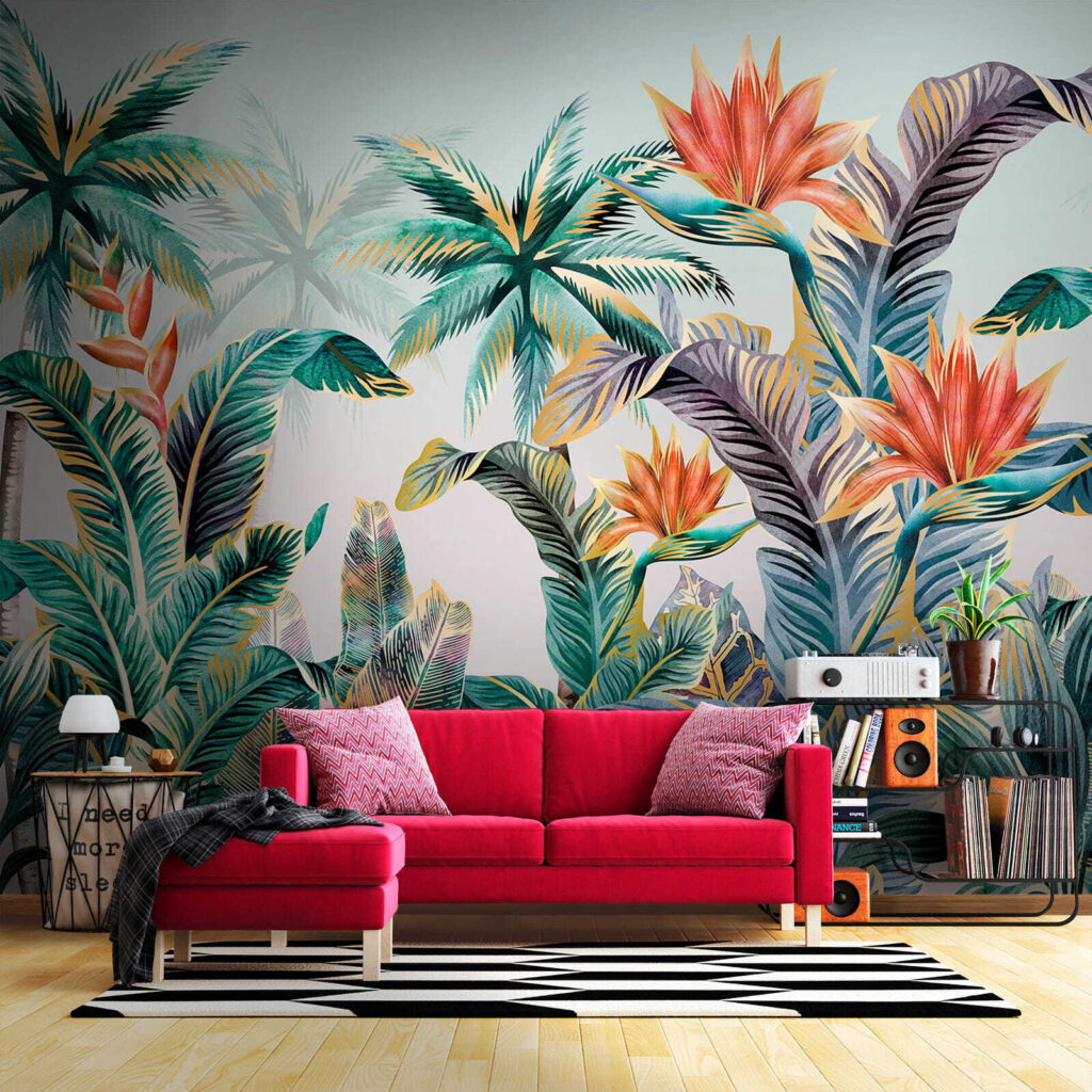 Foglie tropicali con fiori — ambiente 2