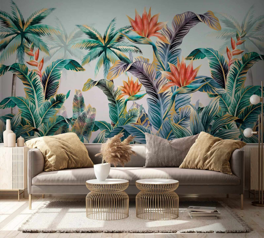 Foglie tropicali con fiori — ambiente 3