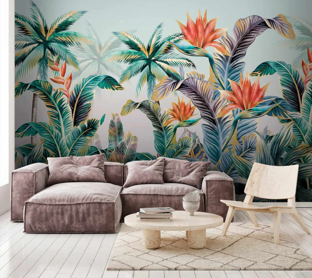 Foglie tropicali con fiori — ambiente 4