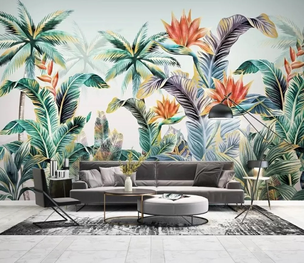 Foglie tropicali con fiori — ambiente 1