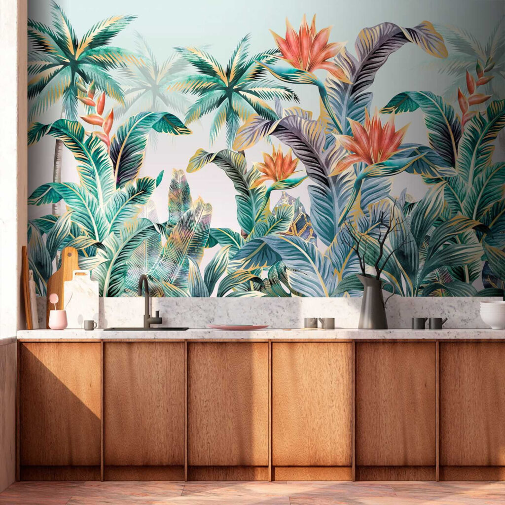 Foglie tropicali con fiori — ambiente 5
