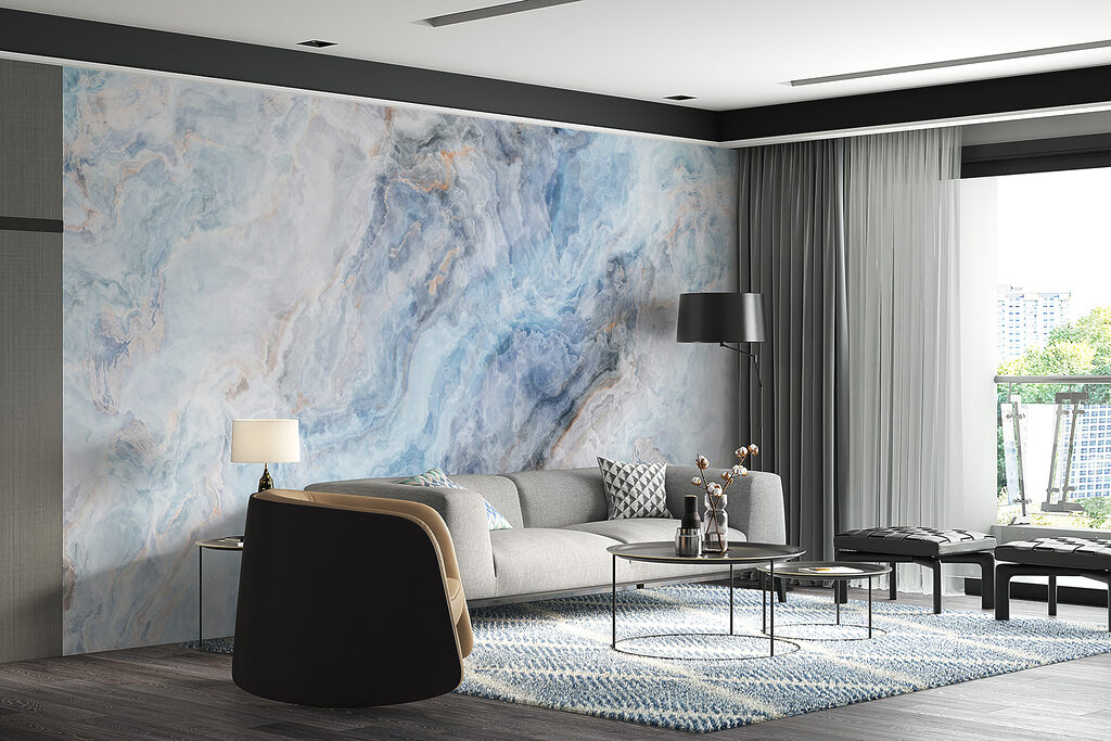 Venature blu su bianco — ambiente 3