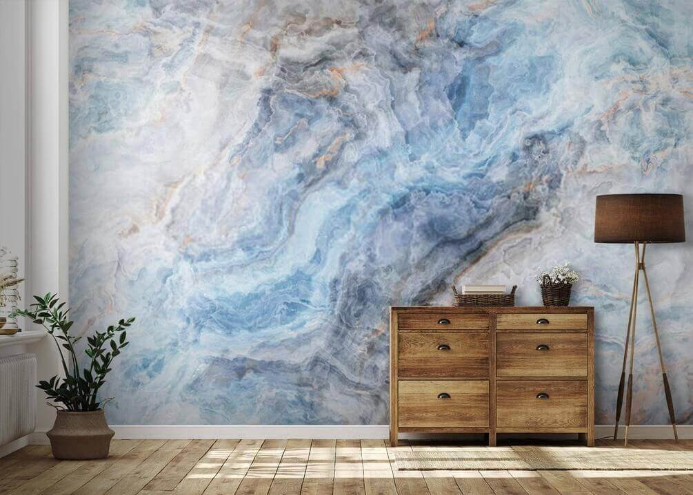 Venature blu su bianco — ambiente 2