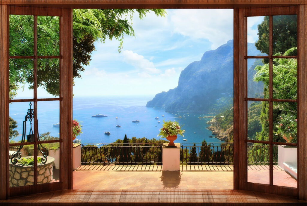 Porta sul lago azzurro — design completo