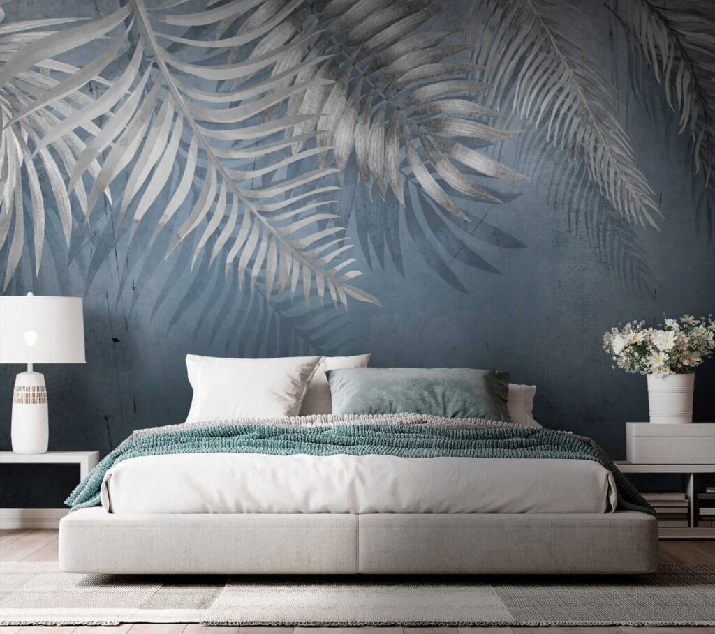 Palme chiare su blu — ambiente 2