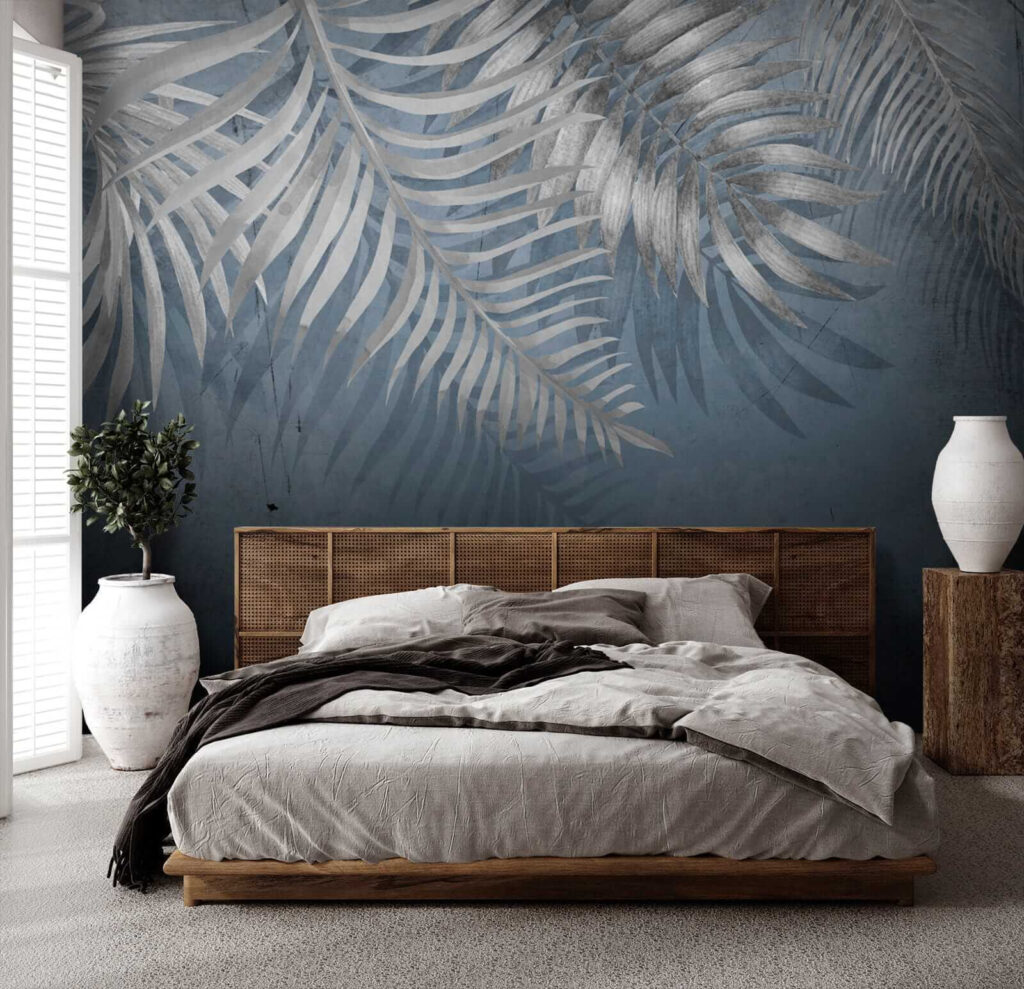 Palme chiare su blu — ambiente 3