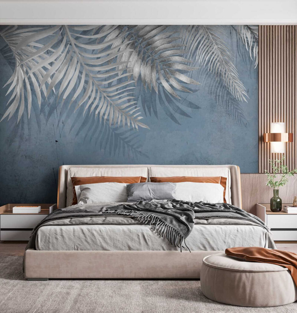 Palme chiare su blu — ambiente 4
