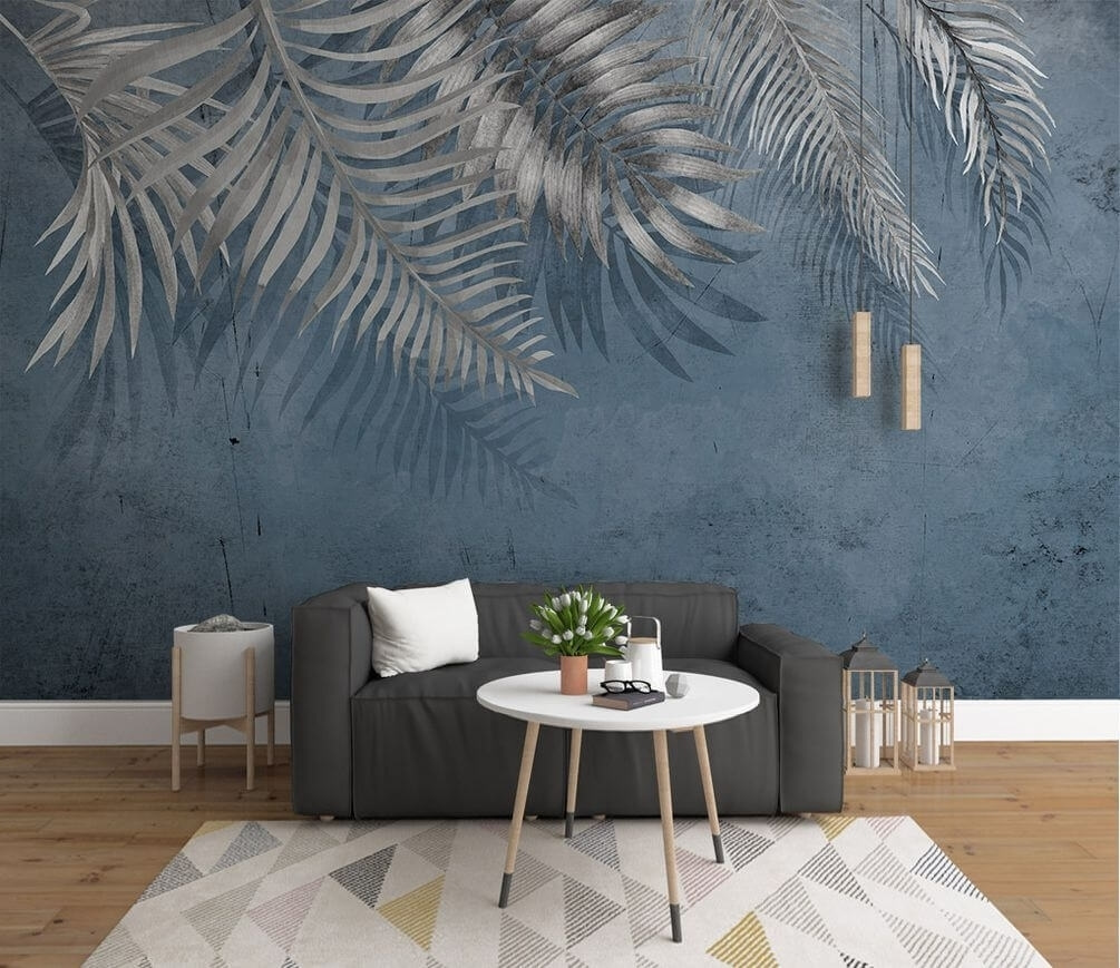 Palme chiare su blu — ambiente 1