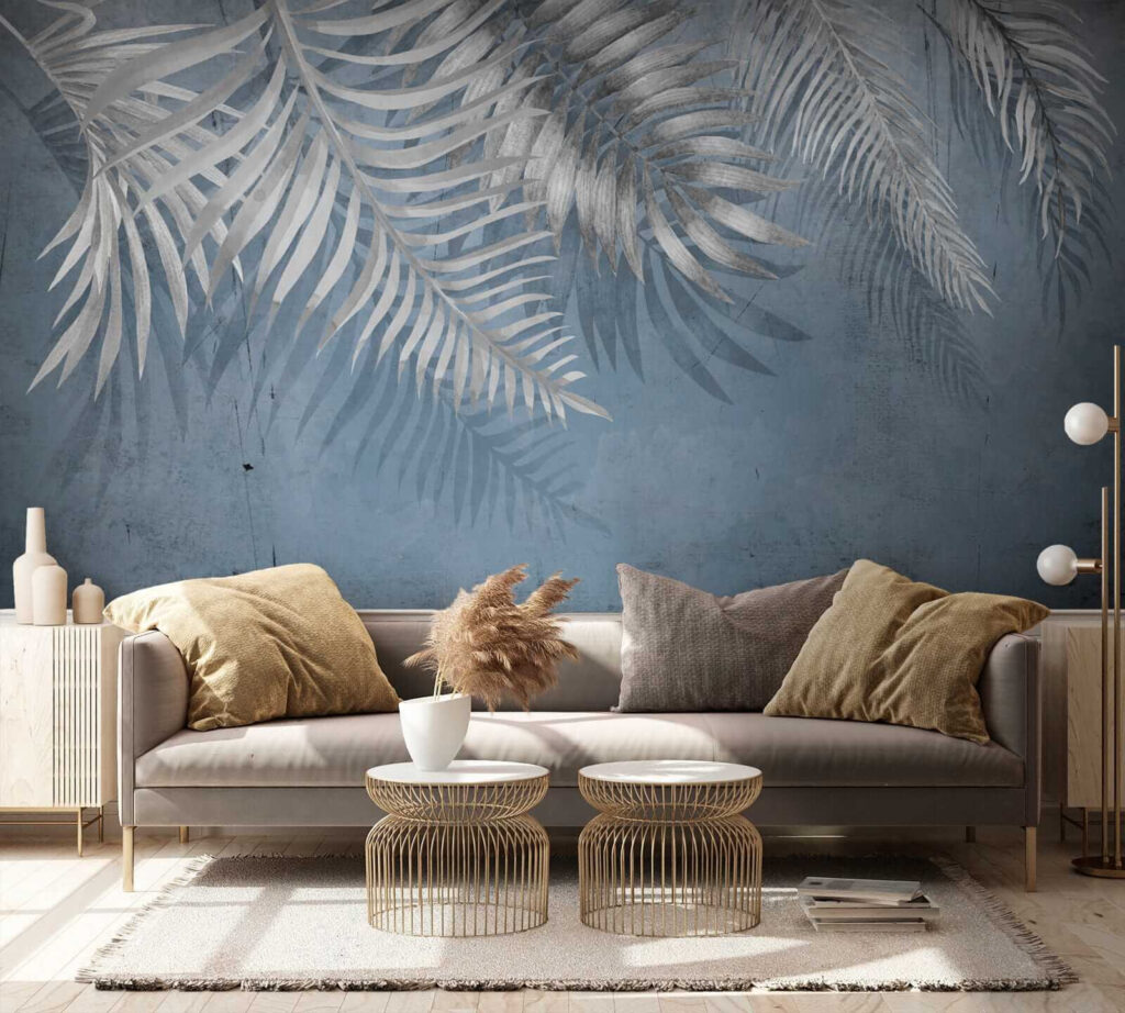 Palme chiare su blu — ambiente 5