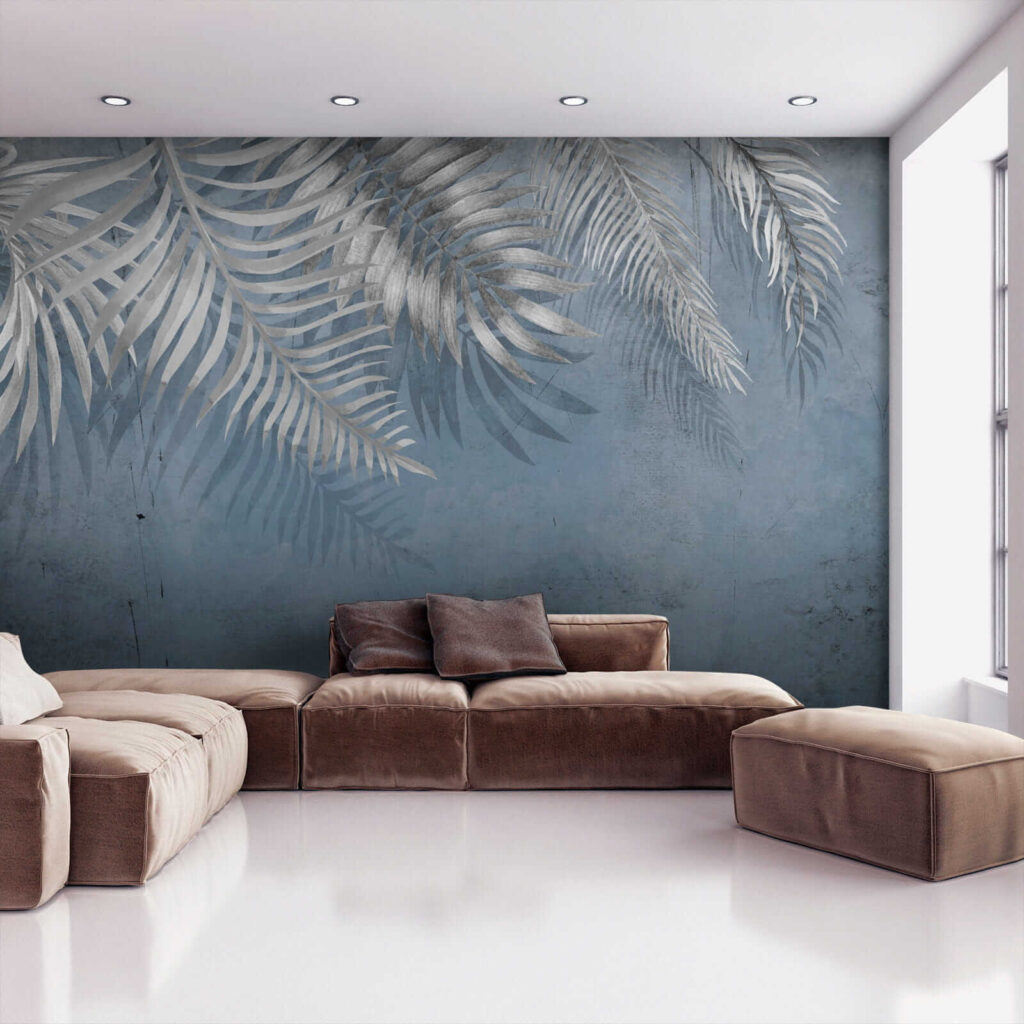 Palme chiare su blu — ambiente 6