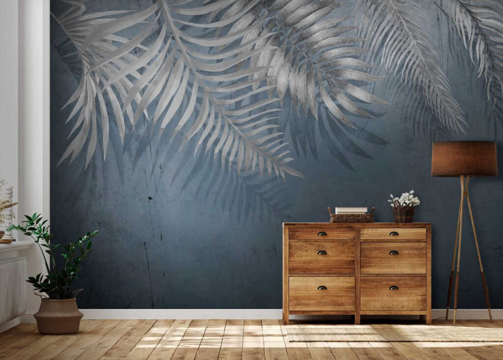 Palme chiare su blu — ambiente 7