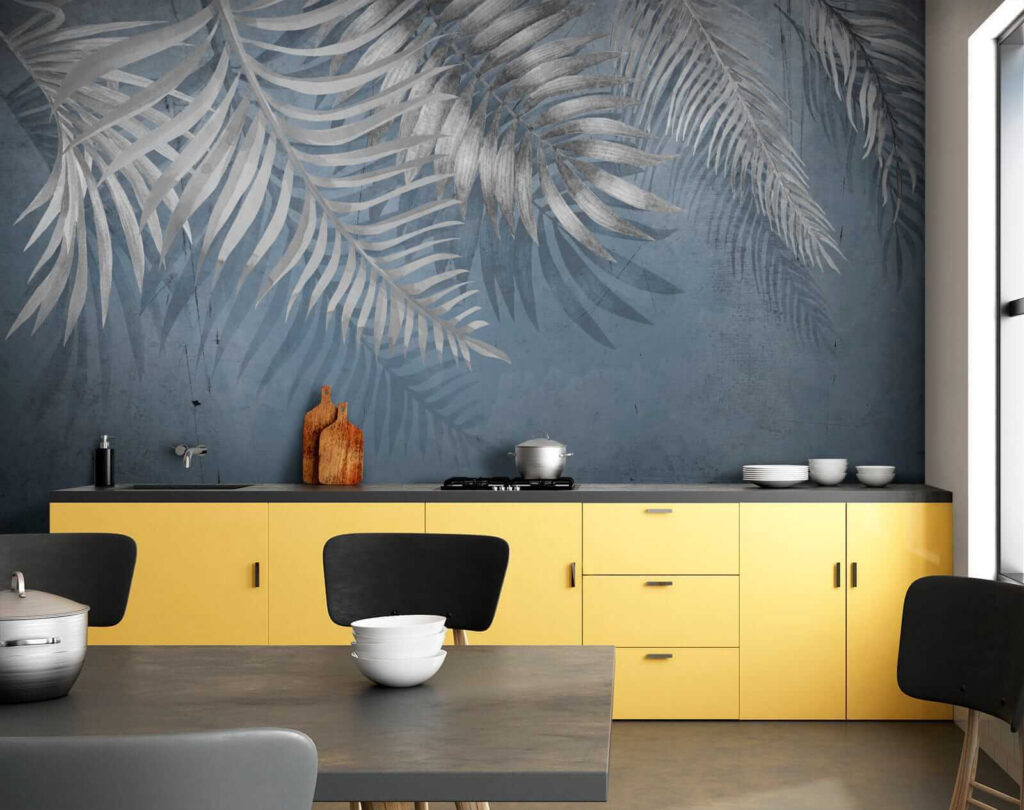 Palme chiare su blu — ambiente 8