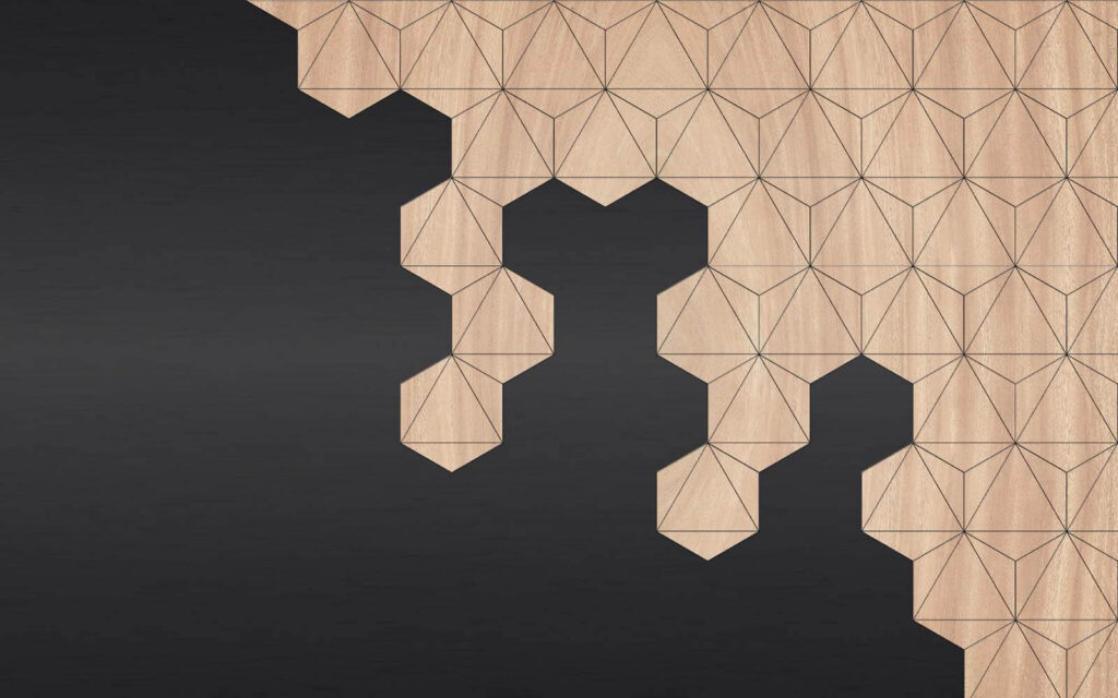 Angolo geometrico su nero — design completo