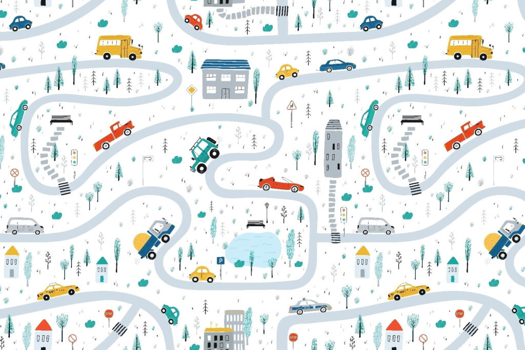 Strade piene di traffico — design completo