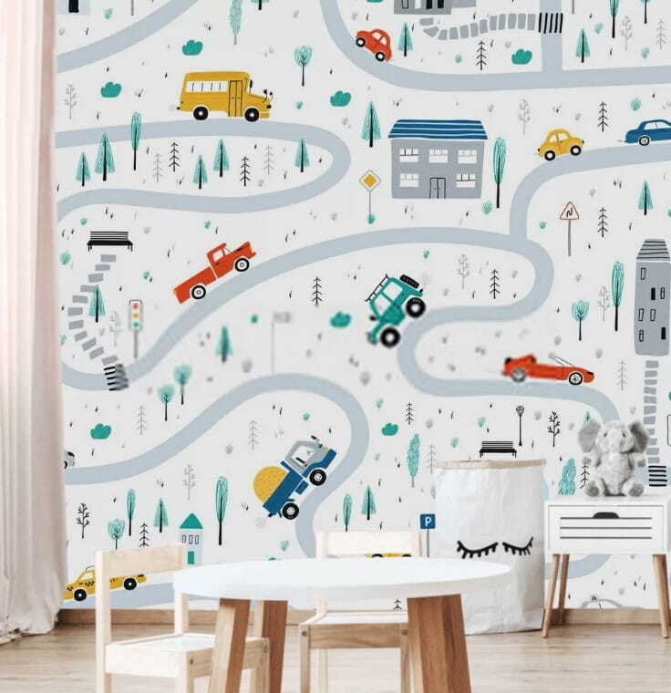 Strade piene di traffico in un ambiente