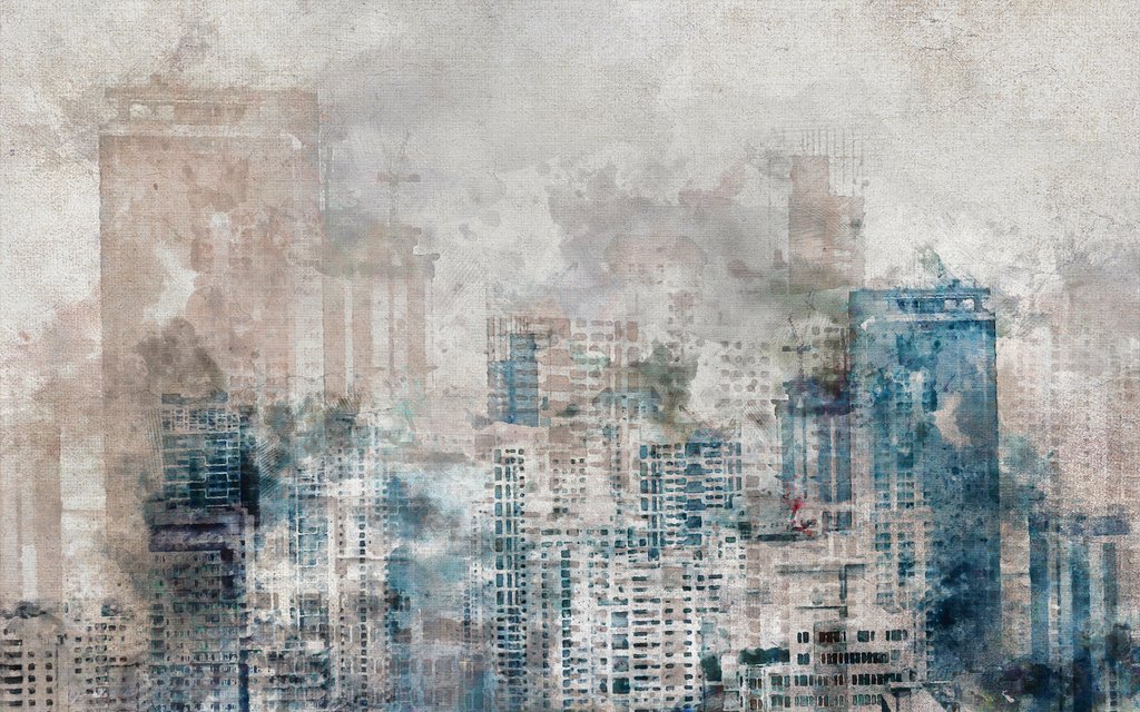 Skyline in strati sfumati — design completo