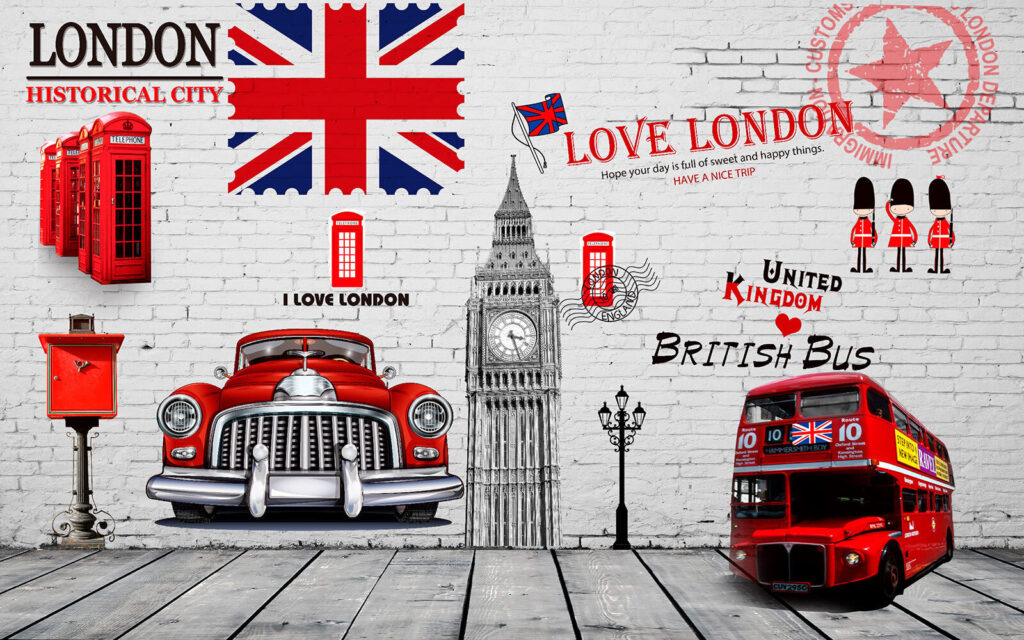 Londra con accenti rossi — design completo