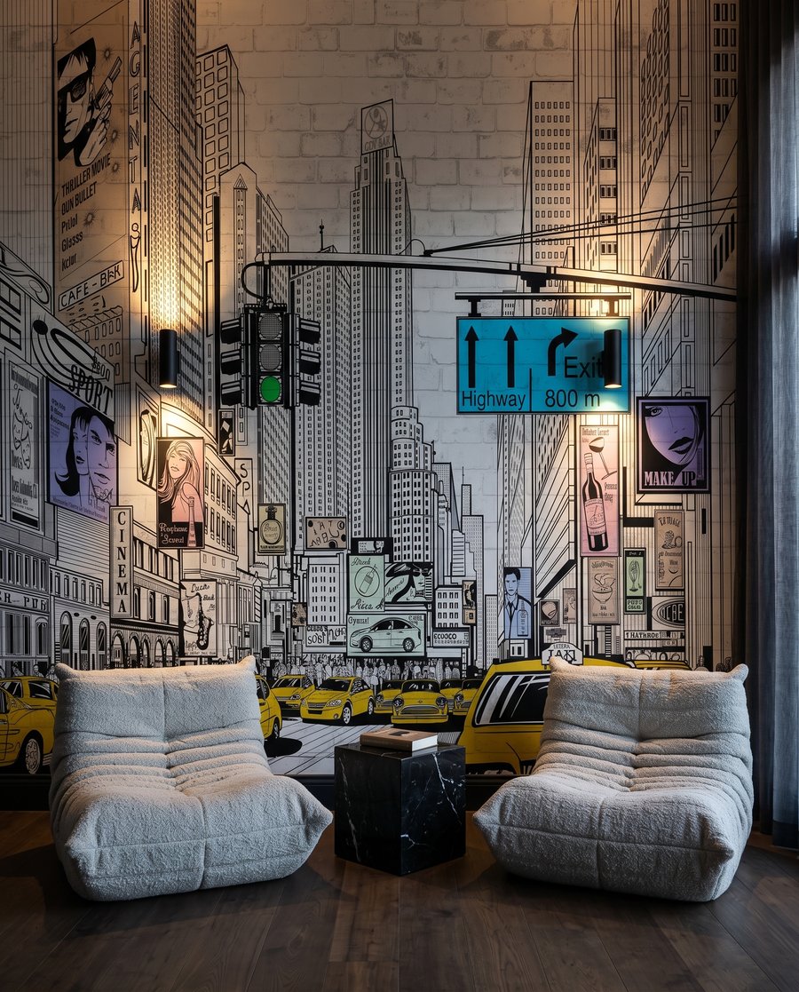 Taxi gialli tra linee — ambiente 3