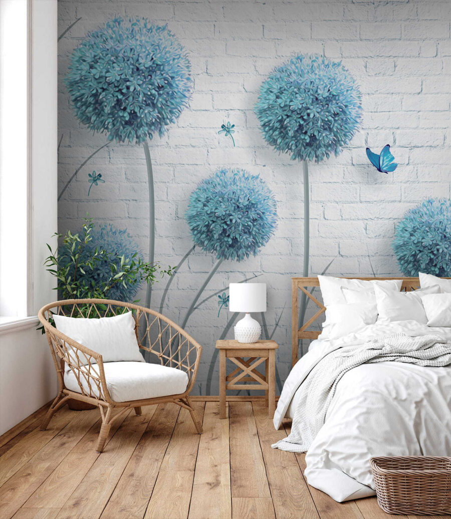 Fiori blu su mattoni — ambiente 2