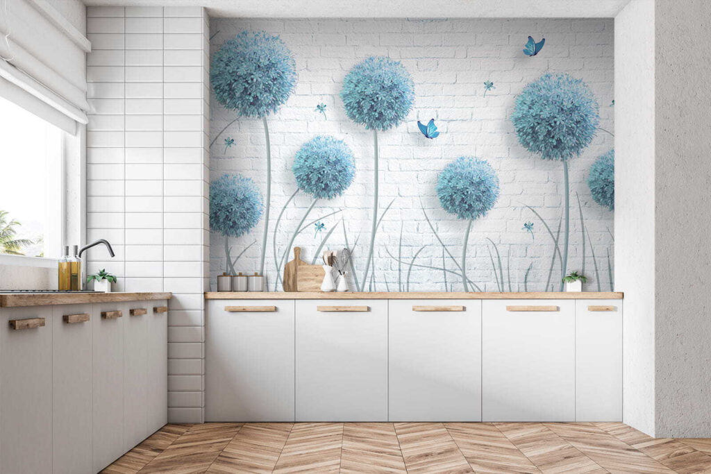 Fiori blu su mattoni — ambiente 3