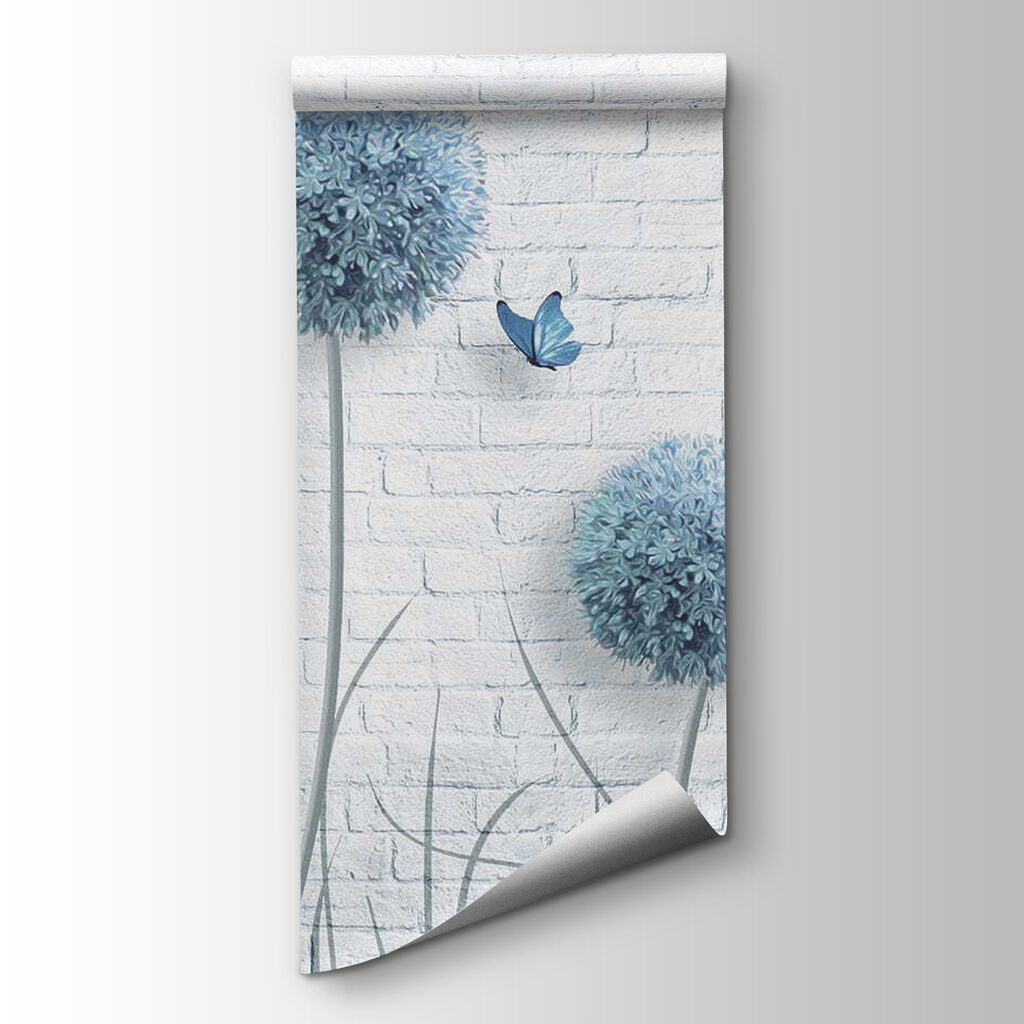 Fiori blu su mattoni — vista del prodotto