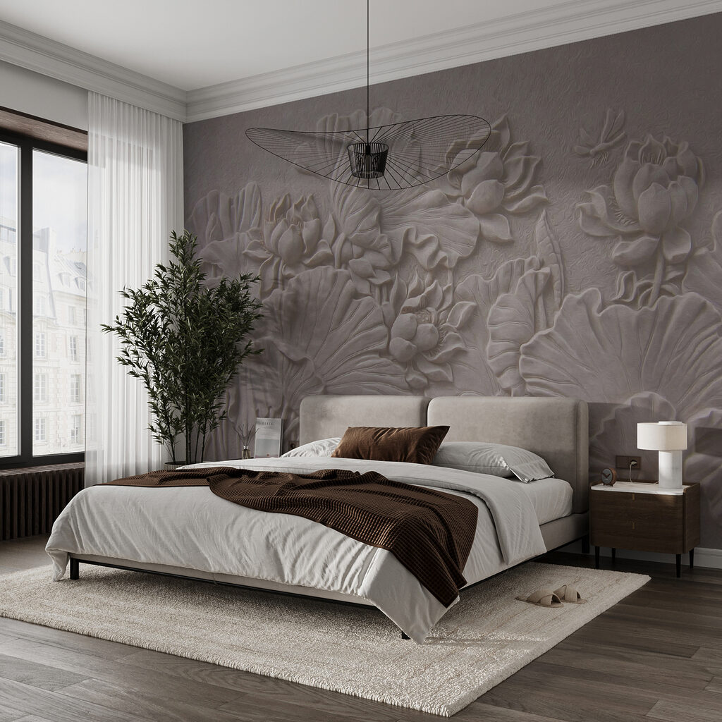 Fiori in rilievo chiaro — ambiente 3