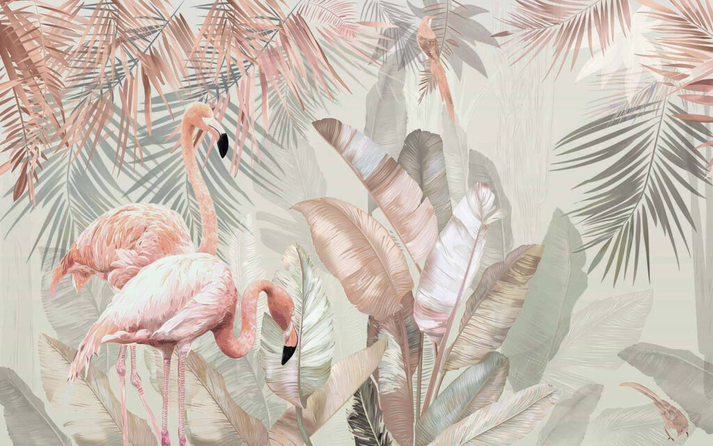 Coppia di fenicotteri — design completo