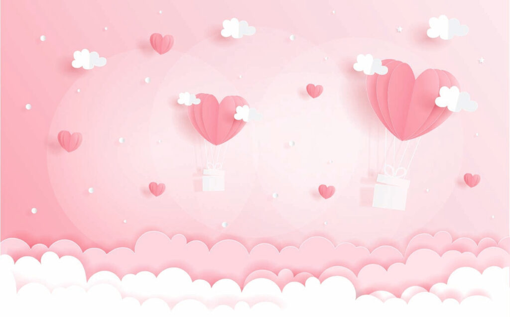 Palloncini a cuore rosa — design completo