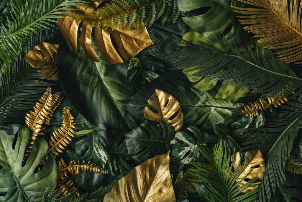 Tropicali in strati scuri — design completo