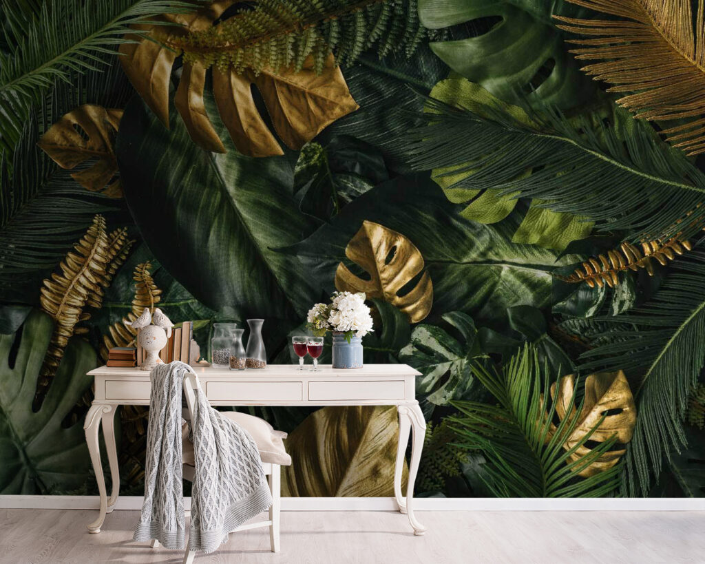 Tropicali in strati scuri in un ambiente