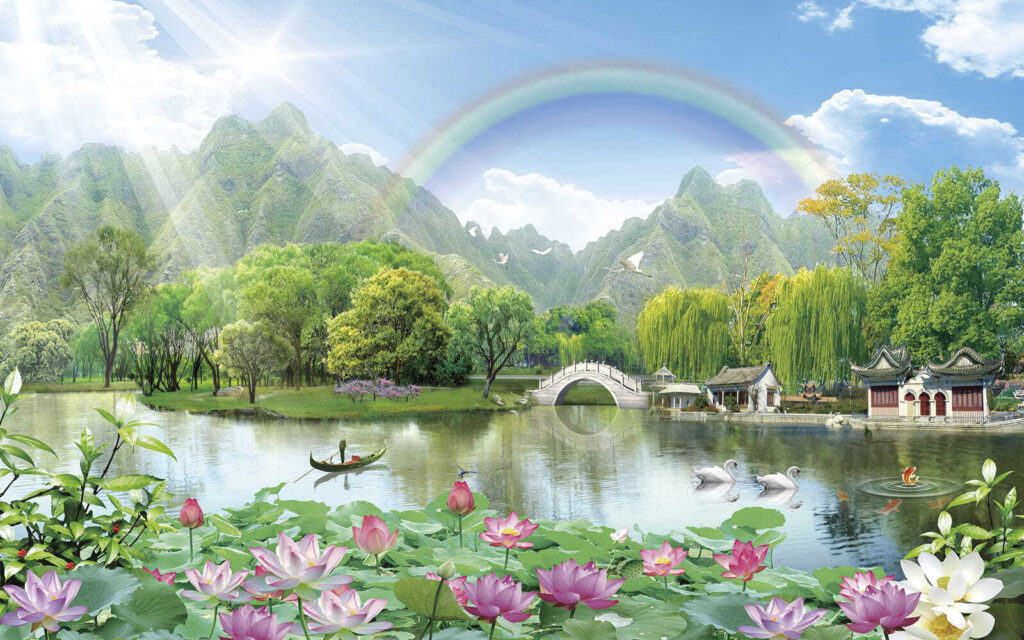 Arcobaleno sul lago — design completo