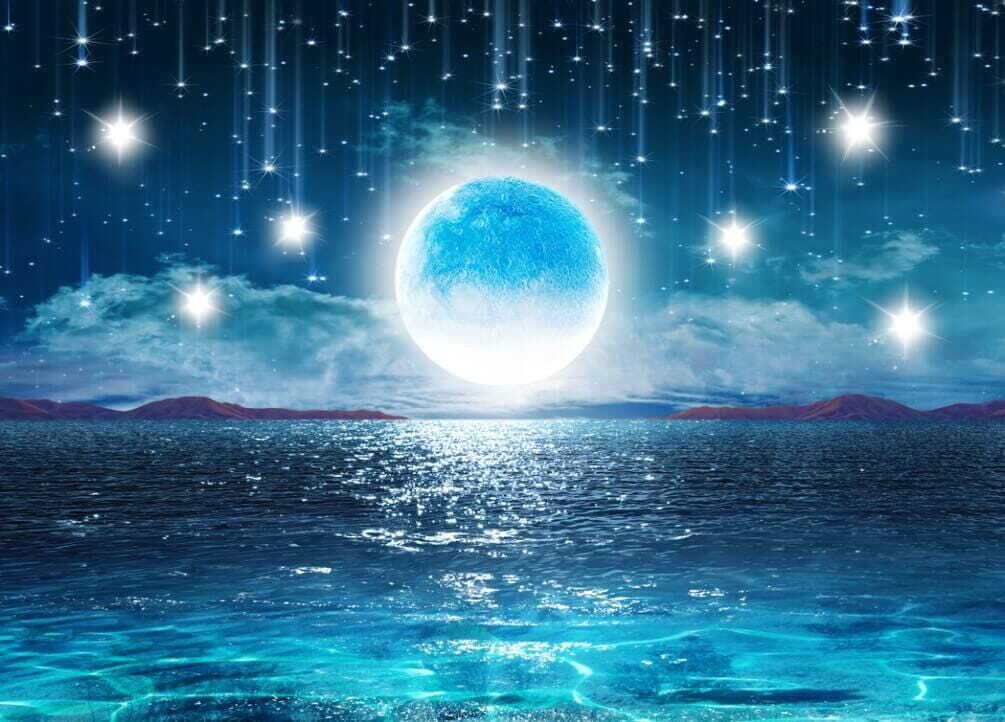 Luna sul mare blu — design completo