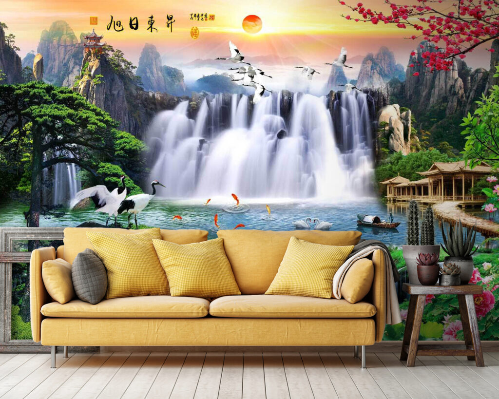 Gru presso le cascate — ambiente 3
