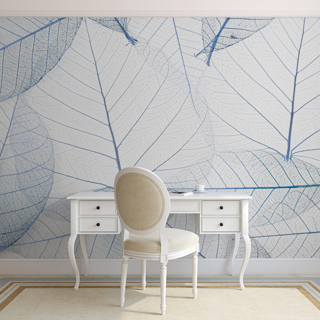 Foglie in linee dorate in un ambiente