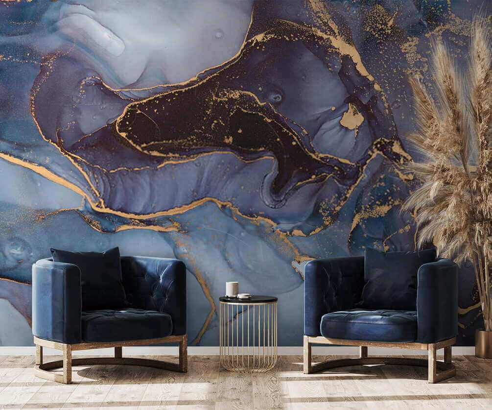 Blu con linee dorate — ambiente 4