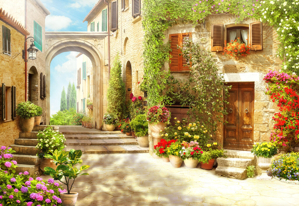 Cortile pieno di sole — design completo